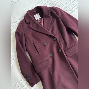 Frank & Oak - Double-Breasted Cocoon Coat with Recycled Wool - Size XS